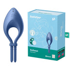Satisfyer Bullseye Adjustable Silicone Vibrating Lasso Cock Ring Blue > Cock Ring > Vibrating