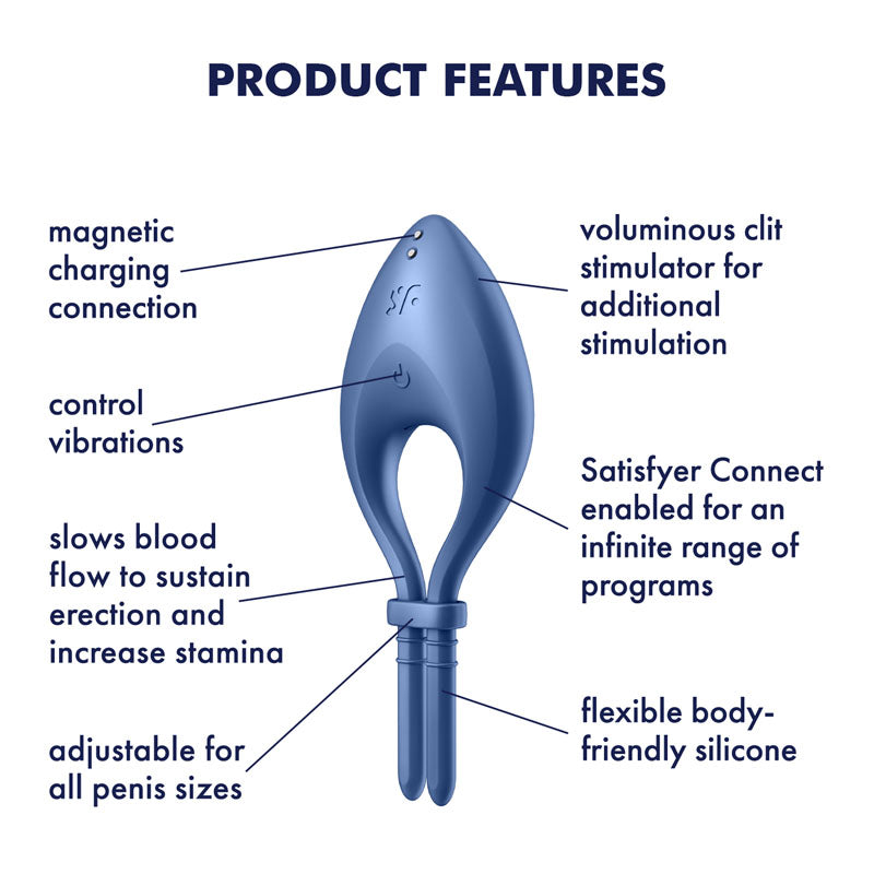 Satisfyer Bullseye Adjustable Silicone Vibrating Lasso Cock Ring > Cock Ring > Vibrating