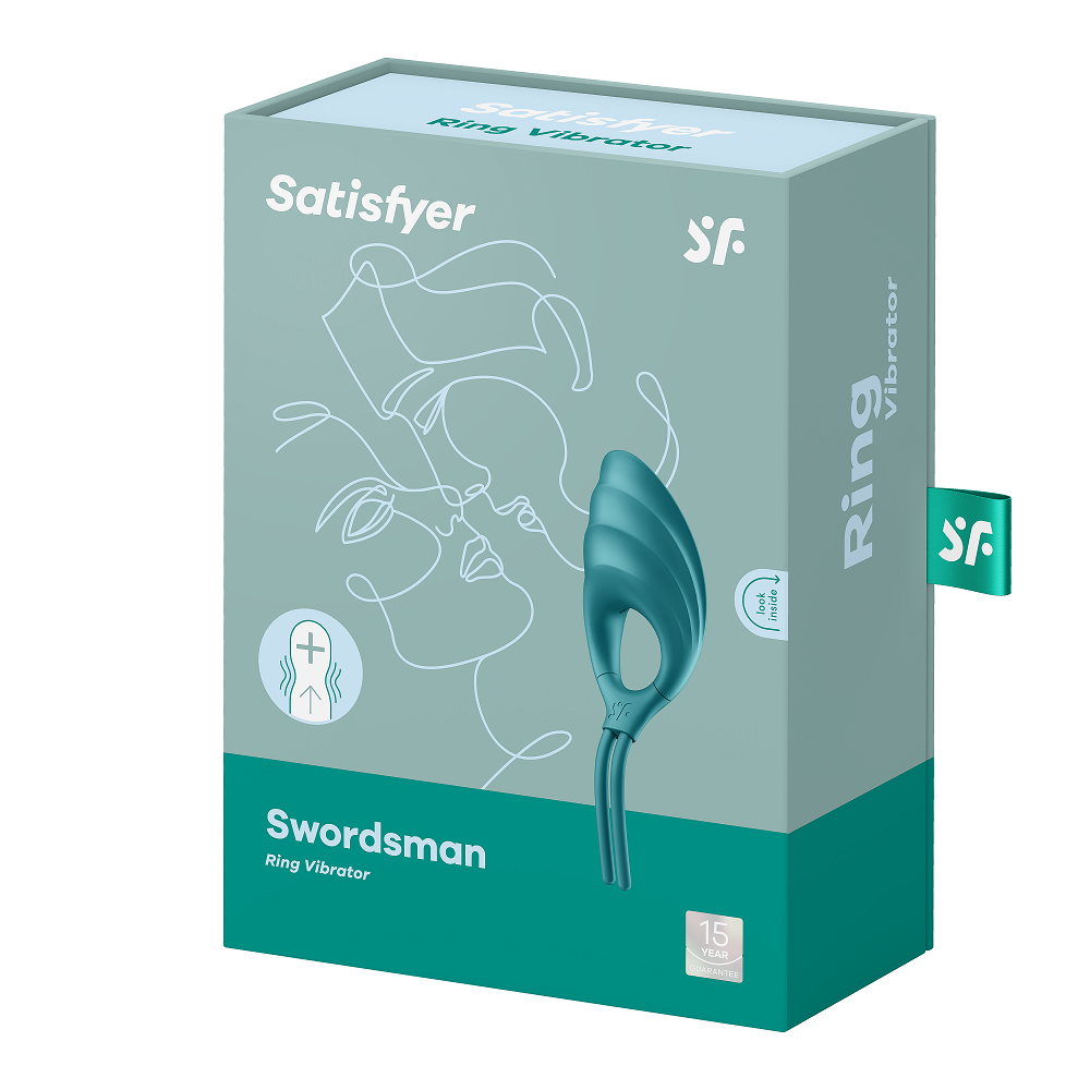 Satisfyer Swordsman – Adjustable Silicone Vibrating Cock Ring with Clitoral Stimulator Green > Sex Toys > Couples Toys
