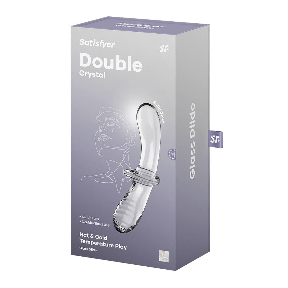 Satisfyer Double Crystal Borosilicate Glass Dildo – Temperature Play Sex Toy > Glass > Dildos