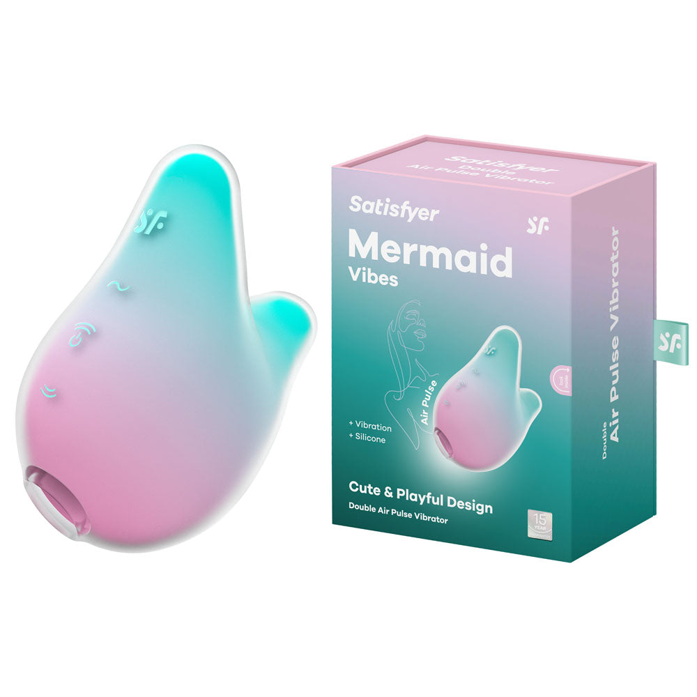 Satisfyer Mermaid Vibes USB Rechargeable Air Pulse Stimulator Silicone Clitoral Vibrator Green > Sex Toys For Ladies > Air Pulsation