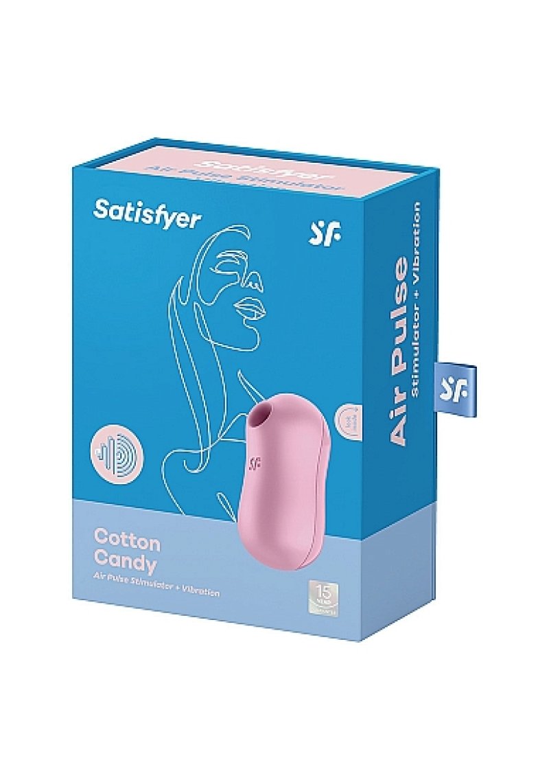 Satisfyer Cotton Candy Lilac Compact Oval Lay-On Vibrator with Pressure Waves and Vibration