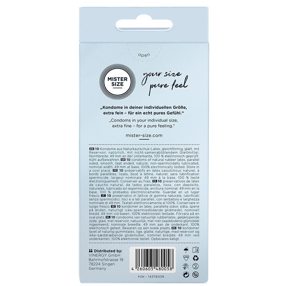 Mister Size 49mm Your Size Pure Feel Condoms 10 Pack > Condoms > Natural and Regular