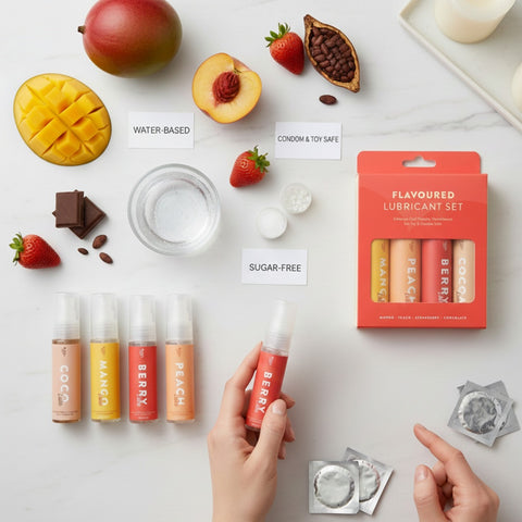 Loving Joy Flavored Lubricant Set (4 Pack) – Water-Based Flavored Lubricant Kit Flavoured Lube