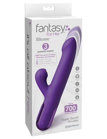Fantasy For Her Super SoniX Thruster – 8.7 Inch USB Rechargeable Rabbit Vibrator > Vibrators > Ladies > Rabbit