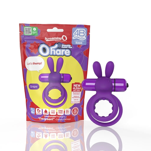 Screaming O 4B Ohare Grape – Wearable Double Ring Rabbit Vibrator with Deep Bass Vibrations > Cock Ring > Vibrating