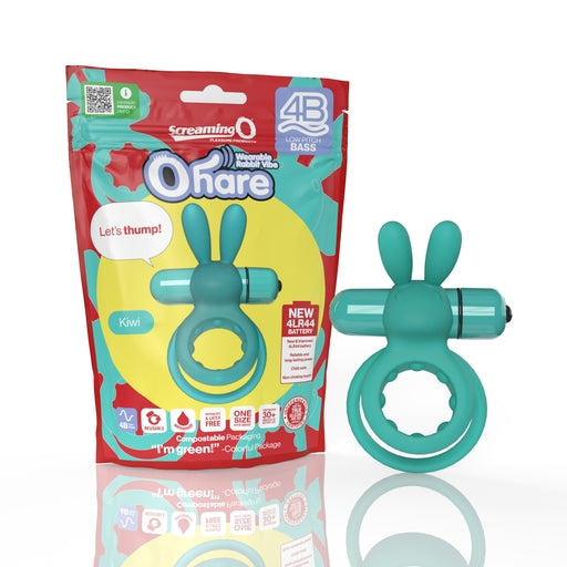Ohare 4B Low Pitch Bass Double Ring Stretch Silicone Rabbit Vibrator Sleeve > Sex Toys > Couples Toys