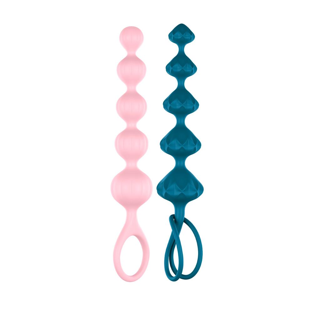 Satisfyer Love Beads Silicone Set of 2 with Ball and Pyramid Shapes – Pleasure Beads > Anal Range > Anal Beads