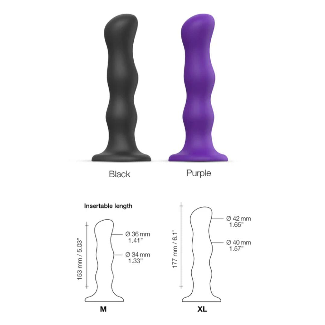 Strap On Me Dildo Geisha Balls Medium – Hybrid Design Silicone Dildo Plug and Geisha Balls Strap On Me