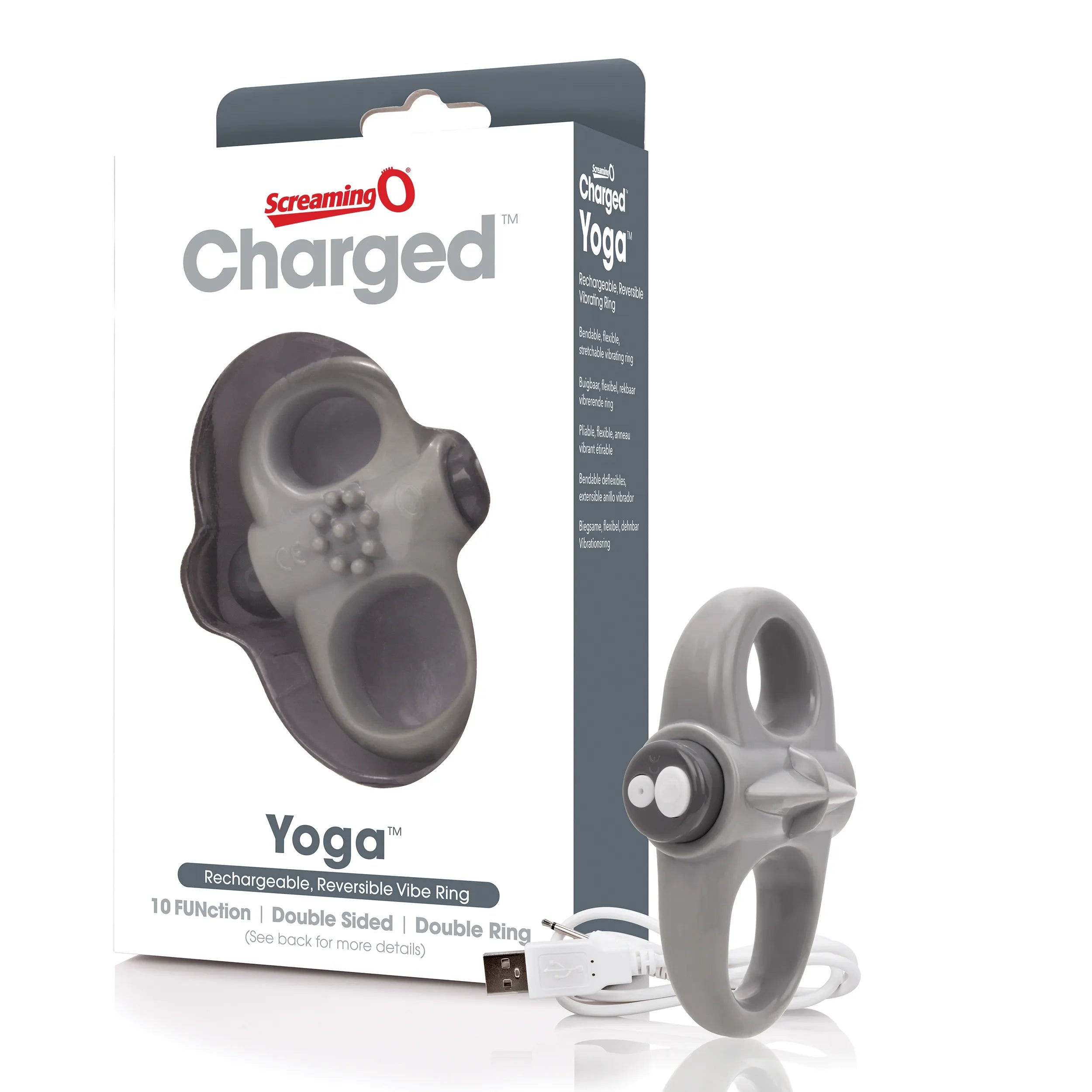 Screaming O Charged Yoga Rechargeable Dual Loop Stretchable Vibrating Cock Ring > Cock Ring > Vibrating