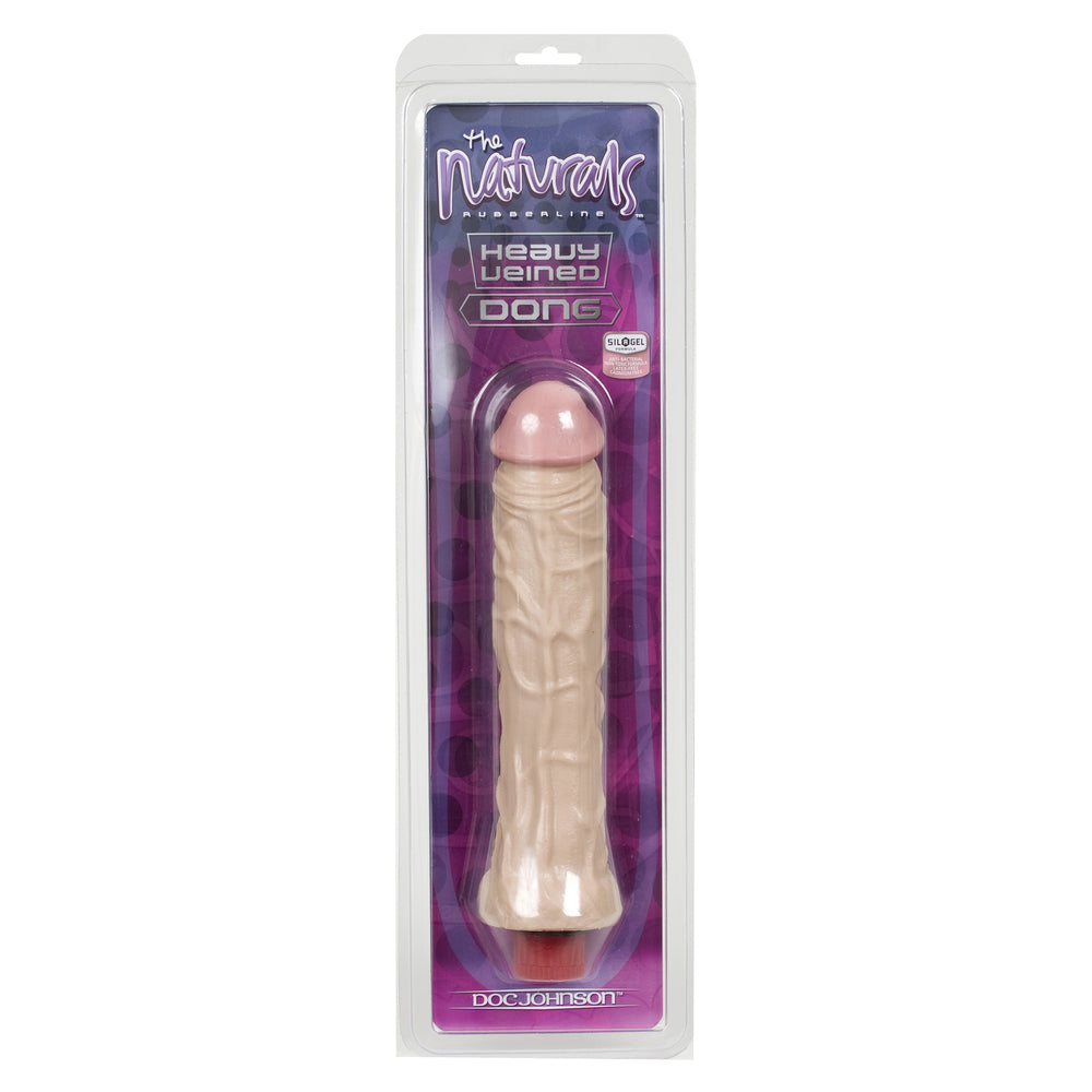 The Naturals Heavy Veined 8 Inch Vibrating Dong Slim DONGS Vibrating