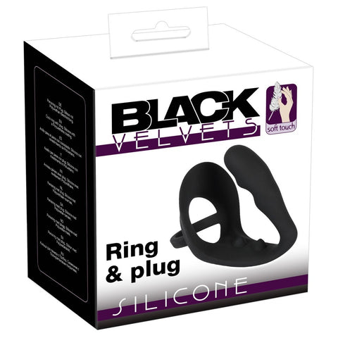 Black Velvets Cock Ring And Anal Plug > Sex Toys For Men > Love Ring Vibrators