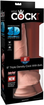Pipedream King Cock Plus 8 Inch Triple Density Fat Cock with Balls Dildo Beige > Dildos > Realistic Dildos