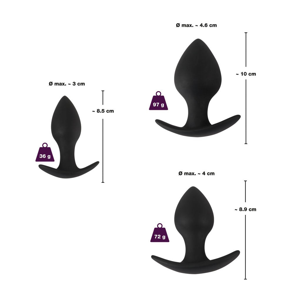Black Velvet Silicone Three Piece Anal Training Set > Anal Range > Butt Plug Kits