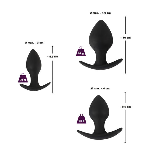 Black Velvet Silicone Three Piece Anal Training Set > Anal Range > Butt Plug Kits