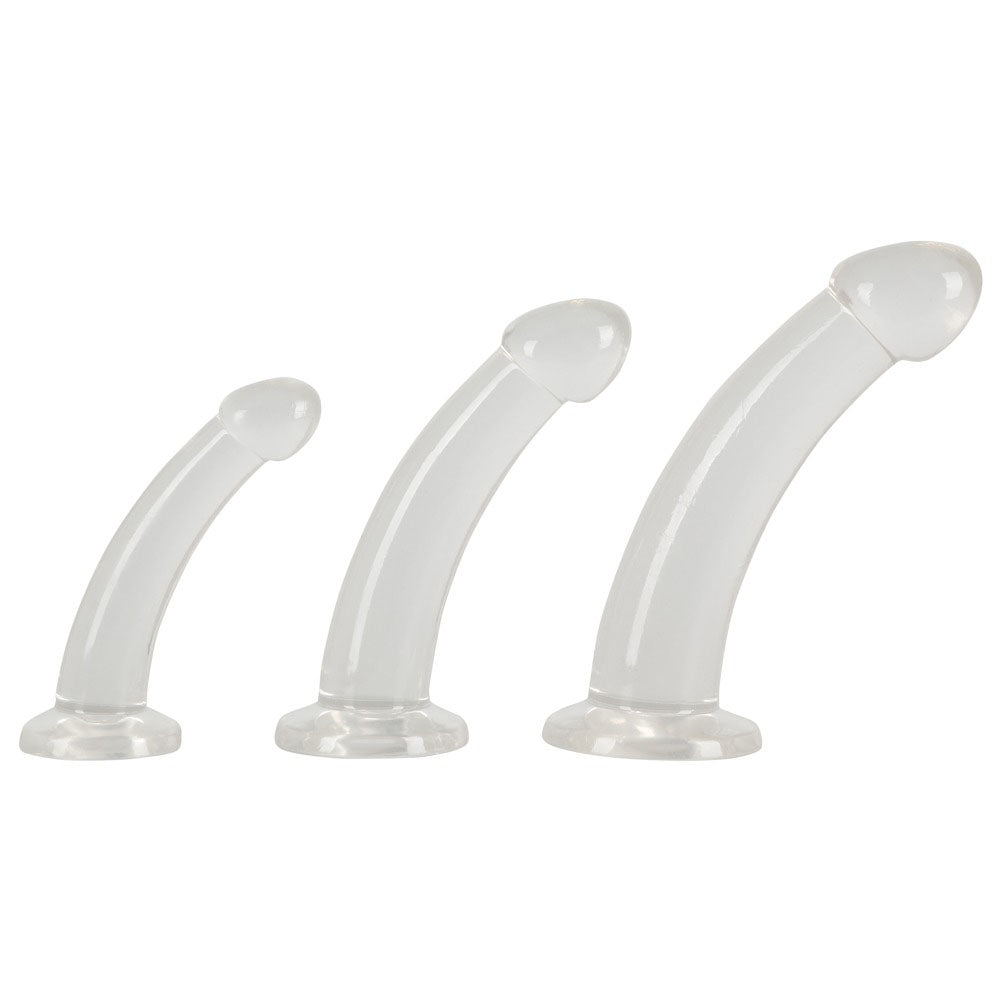 Crystal Clear Glass Anal Training Kit Three Piece Set Default Title > Anal Range > Butt Plug Kits