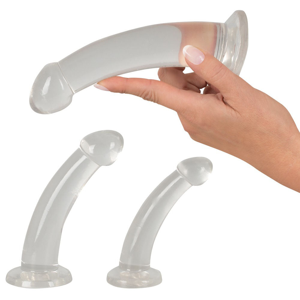 Crystal Clear Glass Anal Training Kit Three Piece Set > Anal Range > Butt Plug Kits