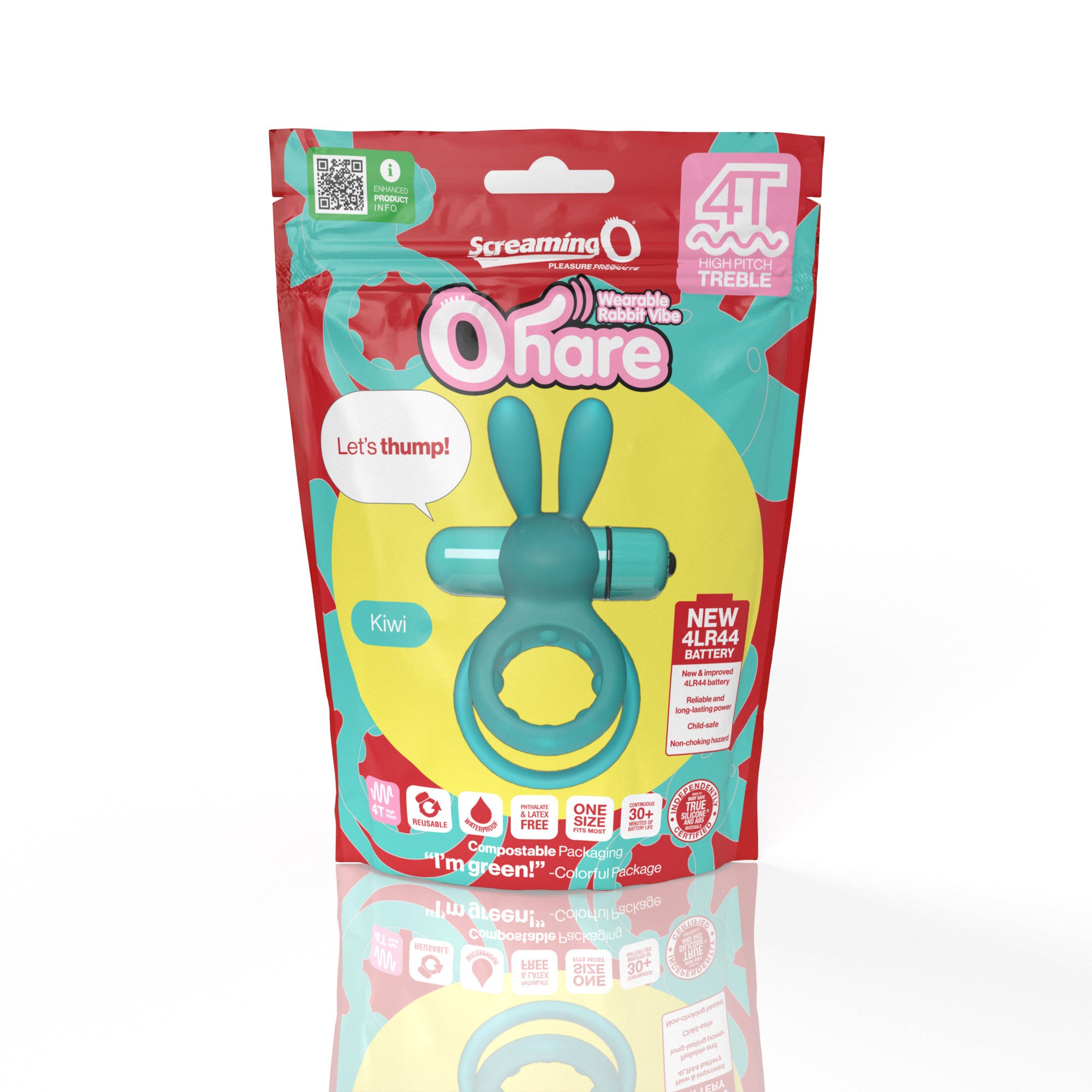 Ohare 4T High Pitch Treble Stretchy Double Ring True Silicone Rabbit Vibrator > Sex Toys > Couples Toys