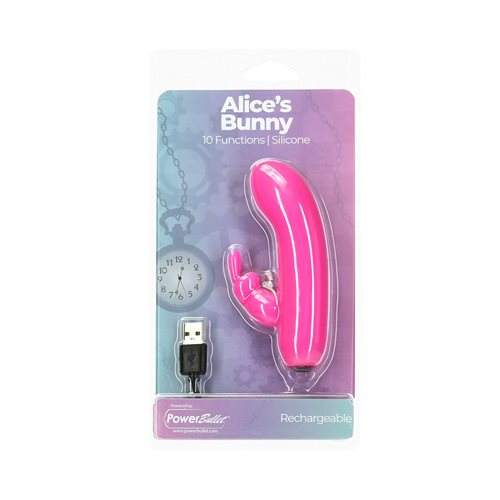 Alices Bunny Rechargeable Bullet with Rabbit Sleeve Pink Pink VIBRATORS-RABBIT