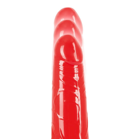 Red Push Standard Thrusting Vibrator With Pvc Sleeve > Realistic Dildos and Vibes > Penis Vibrators