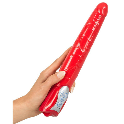 Red Push Standard Thrusting Vibrator With Pvc Sleeve > Realistic Dildos and Vibes > Penis Vibrators