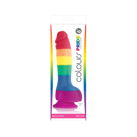 Colours Pride Edition 6 Inch Realistic Silicone Dildo With Balls Multi Dongs Neutral
