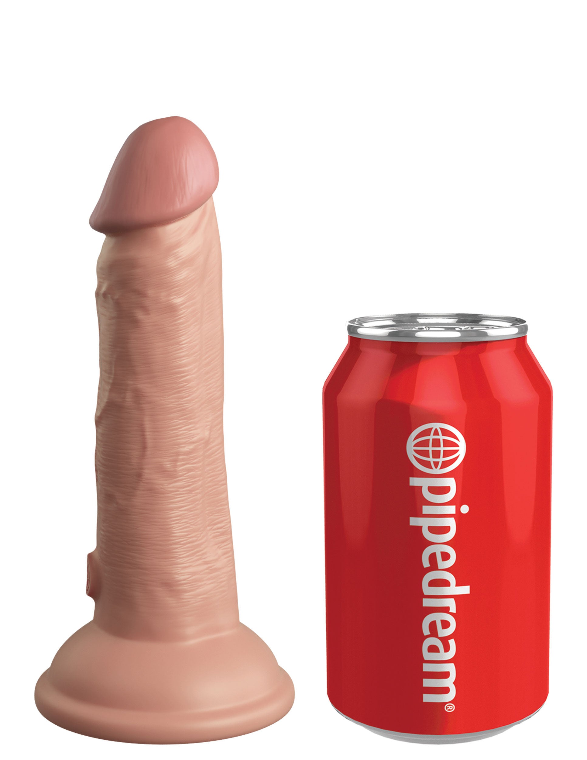King Cock Elite 6 Inch Vibrating Silicone Dual Silicone Dual Density Cock - Light Dongs Realistic