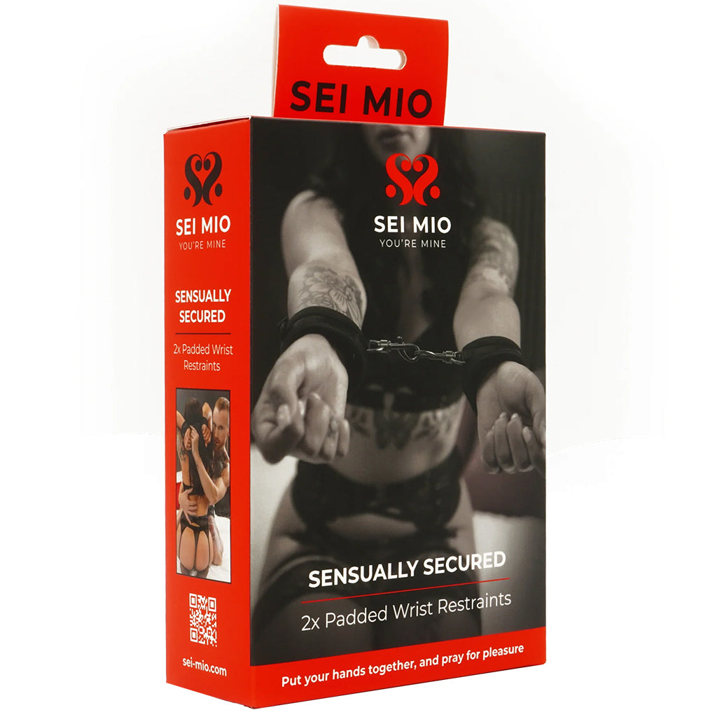 SEI MIO Sensually Secured Velvet Padded Wrist Restraints Handcuffs > Bondage Gear > Restraints