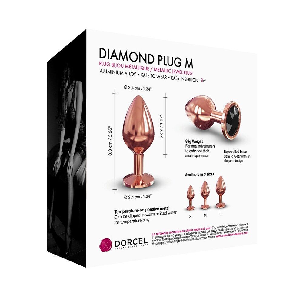 Dorcel Diamond Butt Plug Rose Gold Medium > Anal Range > Jewel Butt Plugs