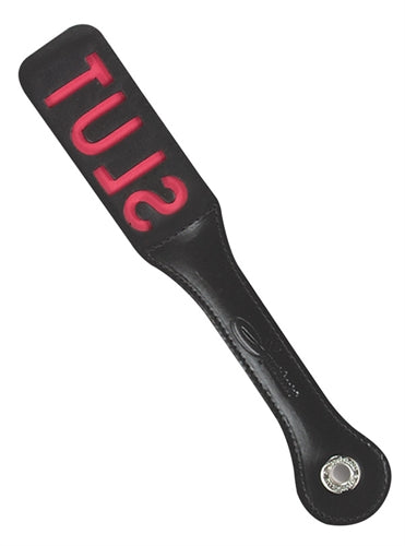 Leather Impression Paddle 12 Inch Hand-Stitched Leather Paddle Black > Bondage Gear > Paddles