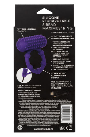 5 Bead Maximus Rechargeable Cock Ring Cock Rings Vibrating