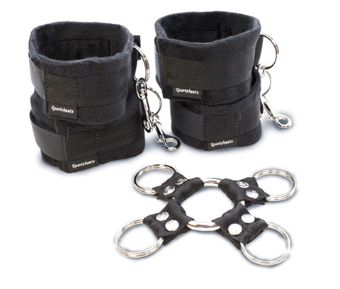 SportSheets 5 Piece Hog Tie And Cuff Set Black > Bondage Gear > Restraints