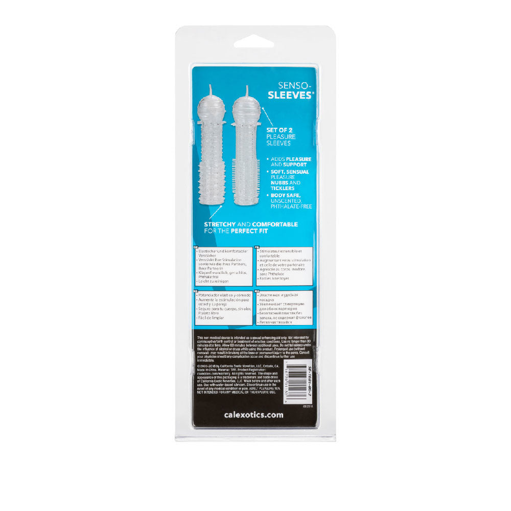 Senso Silicone Penis Sleeves 2 Pack Clear Flexible Stretch SLEEVES