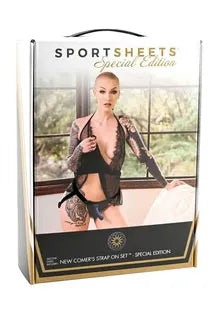 Sportsheets New Comers Strap-On Set – Adjustable Nylon Straps Velvet Harness and Silicone Dildo > Dildos > Strap On Harnesses