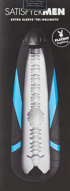 Satisfyer Men Sleeve Tri Delights – Soft Cyberskin Replaceable Masturbator Sleeve > Sex Toys For Men > Masturbators > Vibrating
