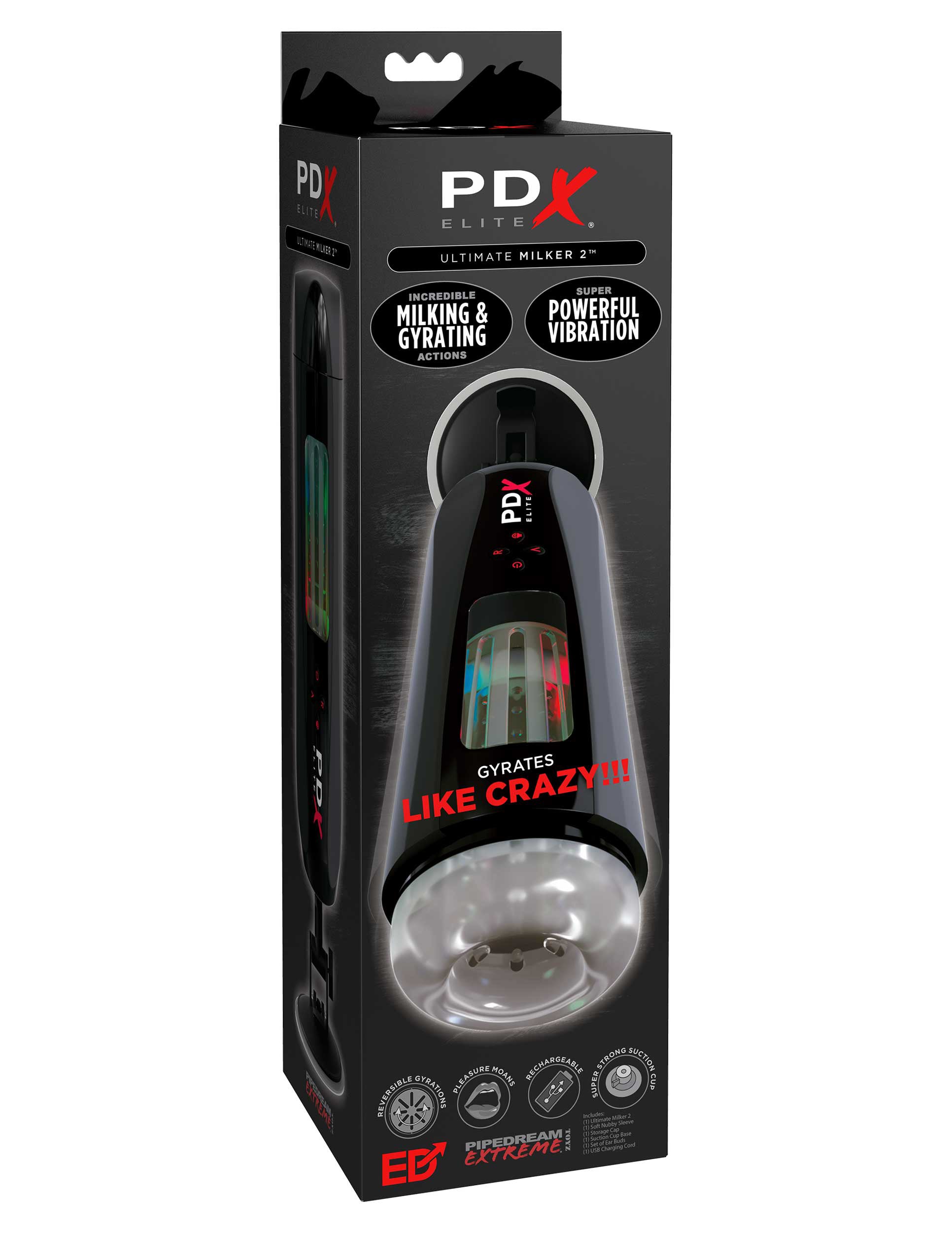Pipedream Extreme Toys Elite Ultimate Milker 2 Rechargeable Vibrating Masturbator > Sex Toys For Men > Masturbators Premium