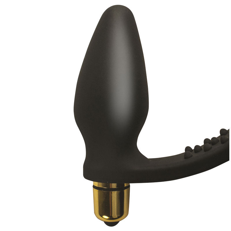 Rocks Off Rozen 7 Speed Cock Ring And Anal Plug Black > Anal Range > Vibrating Buttplug