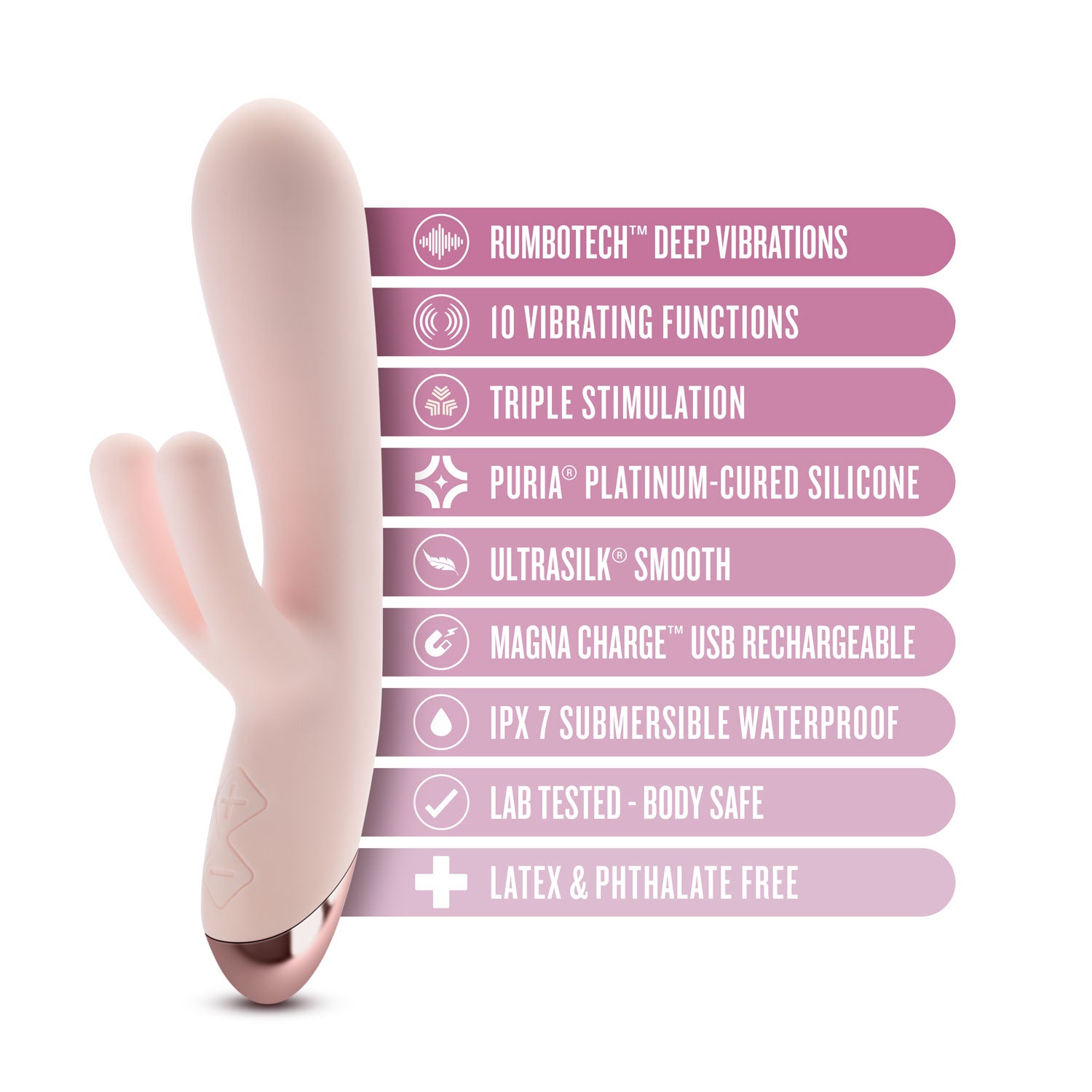 Blush Elora – Triple Stimulation Vibrator > Vibrators > Ladies > Rabbit