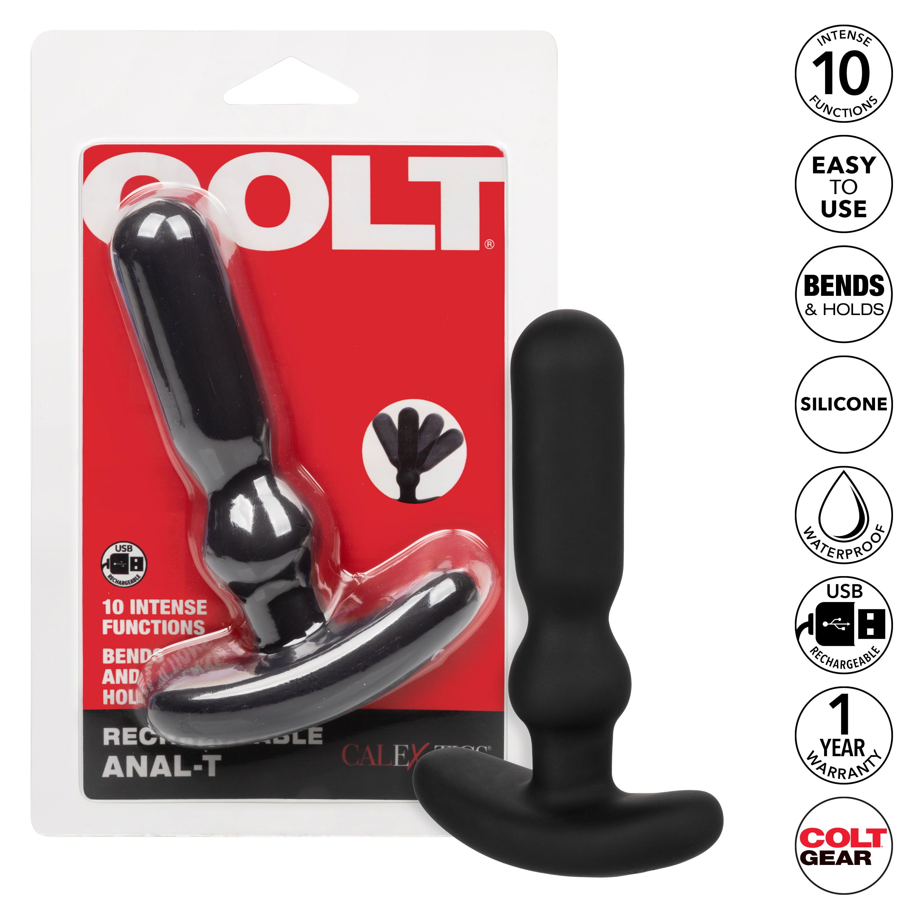 Colt Anal-T Rechargeable Flexible Probe with 10 Vibration Functions Anal Vibrator > Anal Range > Vibrating Butt Plugs