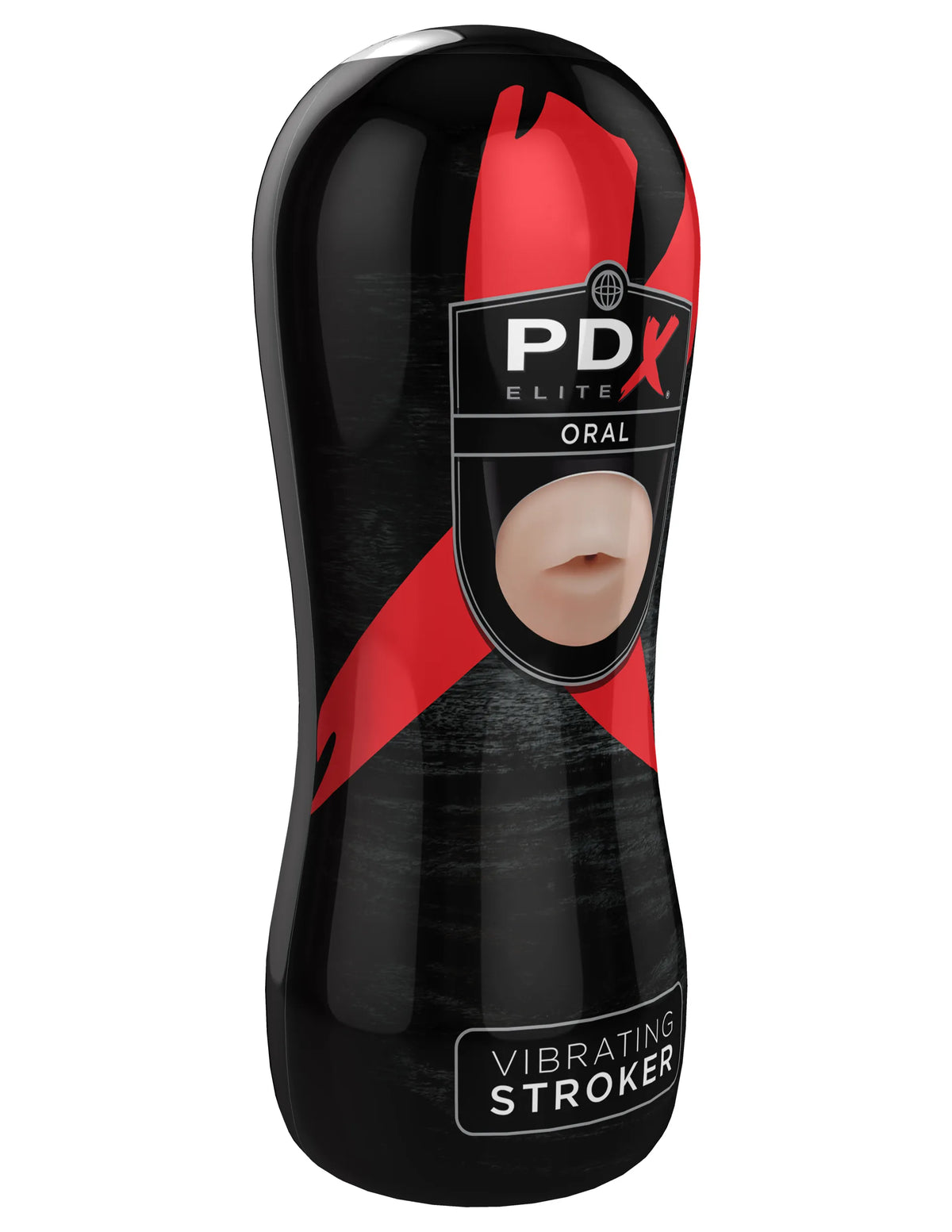 Pipedream PDX Elite Vibrating Oral Stroker – Battery Operated Masturbator with Bullet Motor > Sex Toys For Men > Masturbators > Vibrating