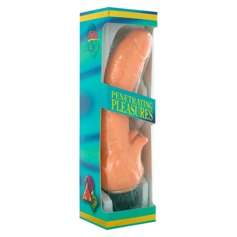 Realistic Vinyl 9 Inch Vibrator With Clitoral Stimulator STIMULATORS