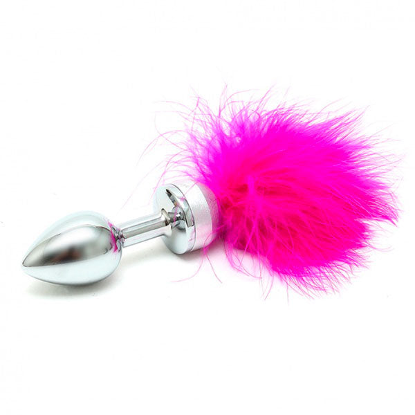 Small Butt Plug With Pink Feathers Default Title > Anal Range > Tail Butt Plugs
