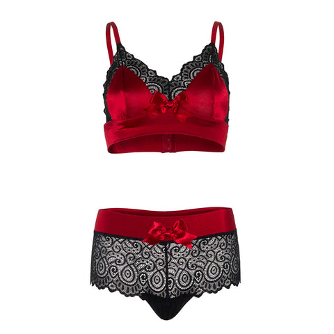 Leg Avenue Satin Spandex Bralette String > Clothes > Bra Sets