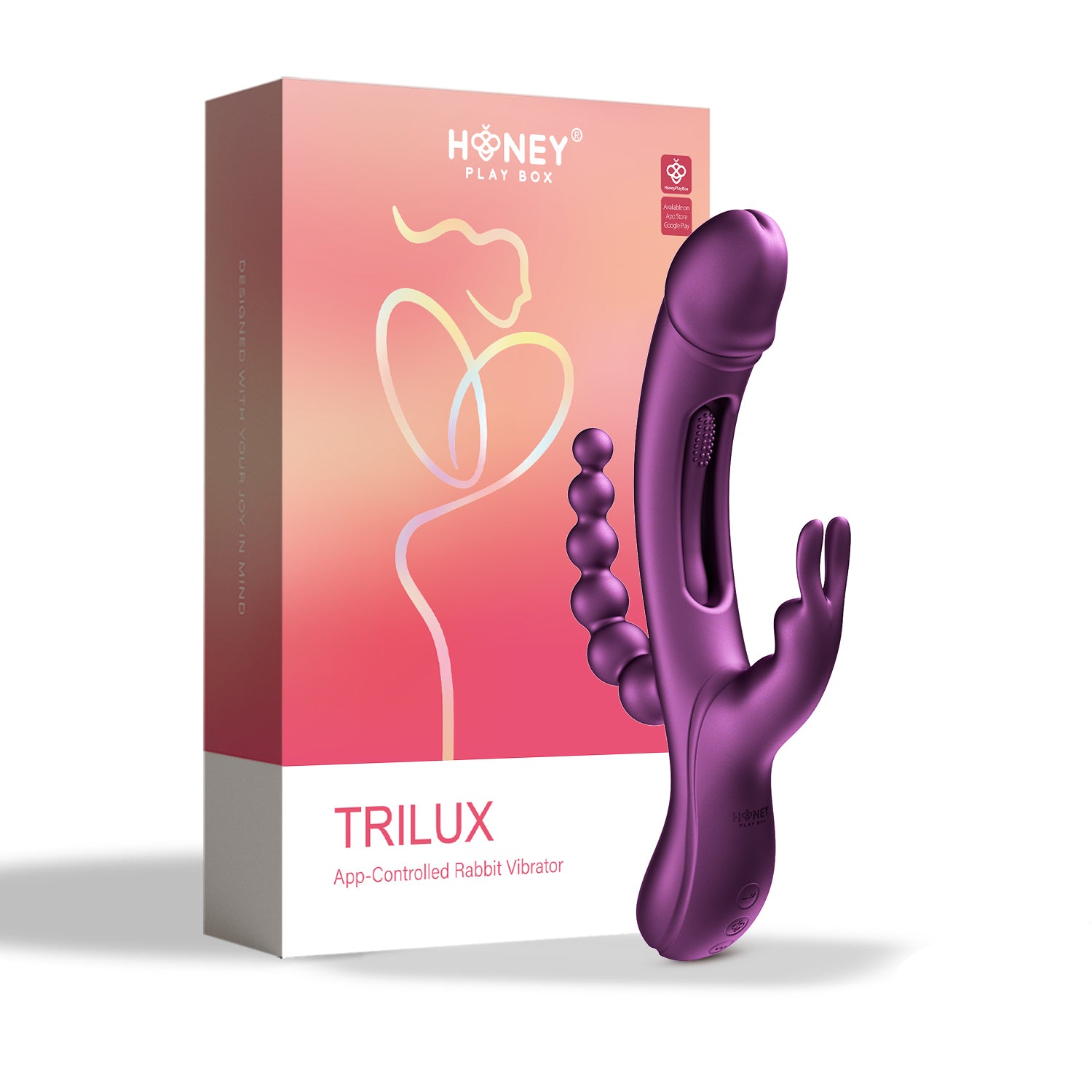 Trilux App Controlled Rabbit Vibrator – Rechargeable Silicone Rabbit Vibrator > Vibrators > Ladies > Rabbit Multi