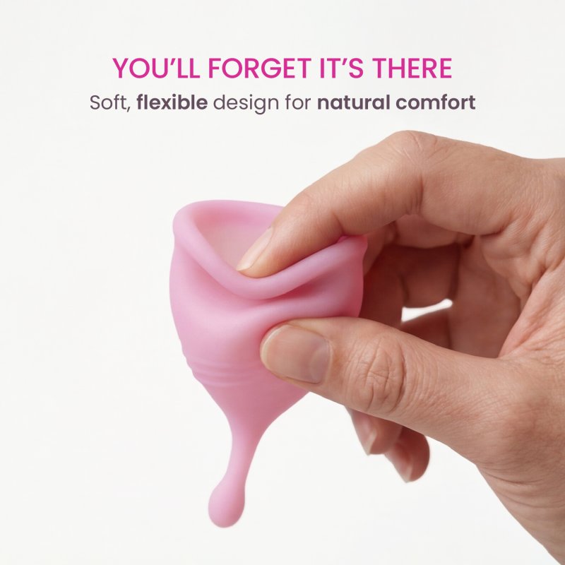 Femintimate Eve Cup M Menstrual Cup Rosa Diameter 4.6 cm Height 6.8 cm Medical-Grade Silicone
