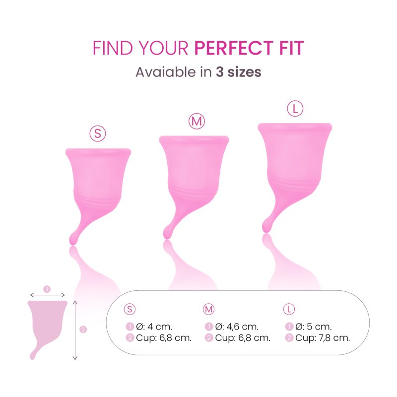 Femintimate Eve Cup M Menstrual Cup Rosa Diameter 4.6 cm Height 6.8 cm Medical-Grade Silicone