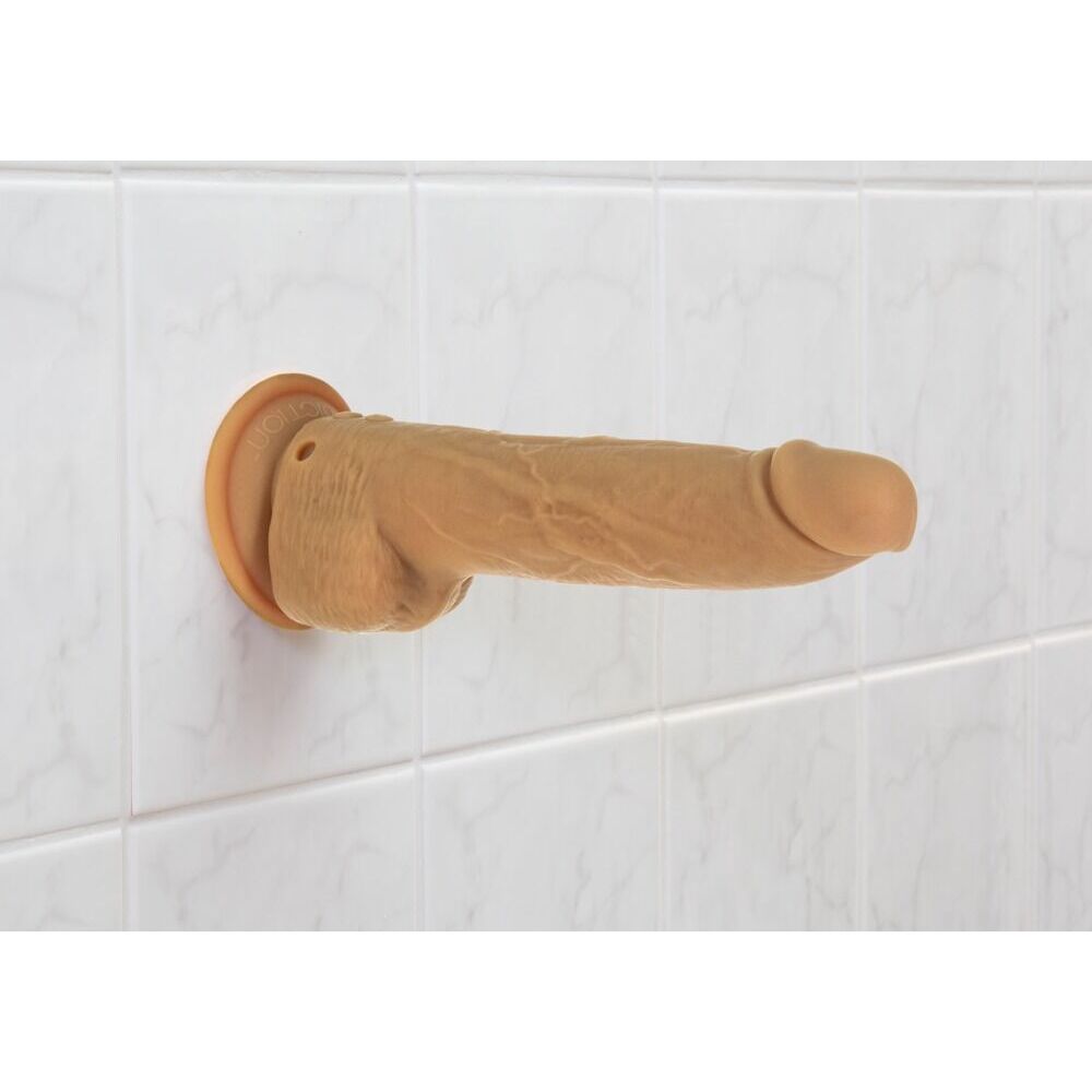 Naked Attraction 9 Inch Thrusting Dildo Caramel Realistic DONGS Thrusting