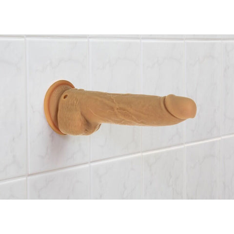 Naked Attraction 9 Inch Thrusting Dildo Caramel Realistic DONGS Thrusting