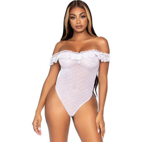 Leg Avenue Off the Shoulder Teddy UK 6 to 12 Default Title > Clothes > Bodies and Playsuits