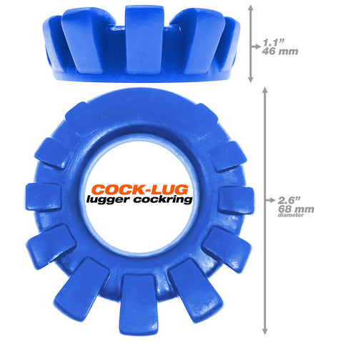 Cock-Lug Lugged Cockring - Black Blue COCK RINGS